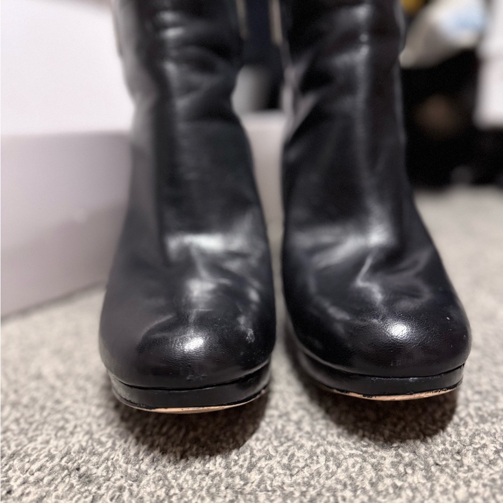 Nine West Black Leather Knee-High Boots - Picture 5 of 7